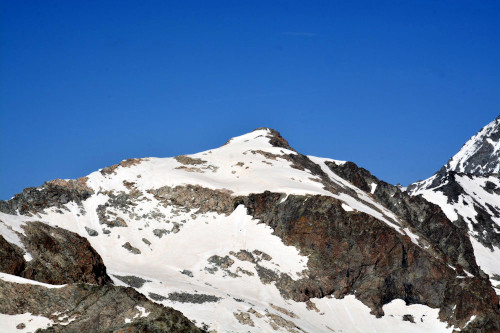 Le pic du Glacier d'Arsine vu du refuge des Ecrins