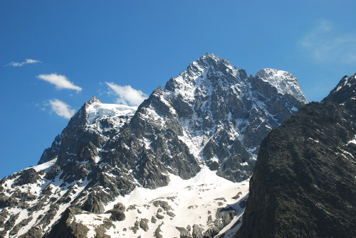 Mont Pelvoux vu du sentier menant au glacier Blanc